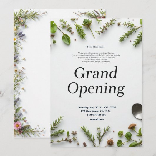 Restaurant Grand Opening Uitnodiging (Voorkant / Achterkant)