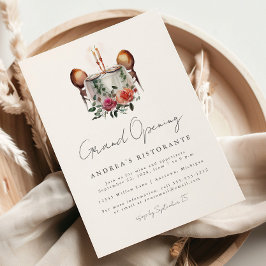 Restaurant Grand Opening Waterverf Tafel voor Twee Kaart