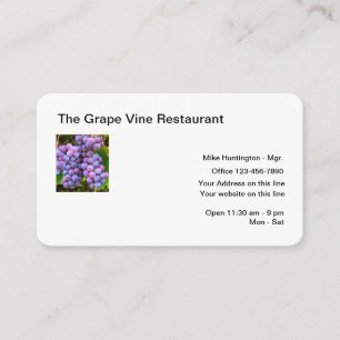 Restaurant Grape Vine Thema Visitekaartje