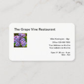 Restaurant Grape Vine Thema Visitekaartje (Voorkant)