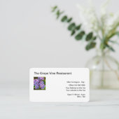 Restaurant Grape Vine Thema Visitekaartje (Staand voorkant)