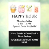 Restaurant Happy Hour Raamsticker (Vel 3)