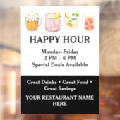 Restaurant Happy Hour Raamsticker (Vel 2)