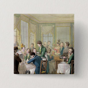 Restaurant in de Royal Palais, 1831 Vierkante Button 5,1 Cm