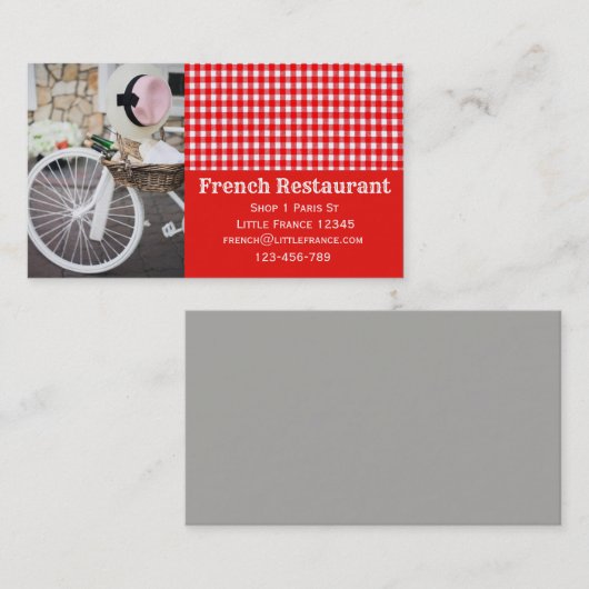 restaurant in het Franse café Patisserie Visitekaartje (Voorkant / Achterkant)