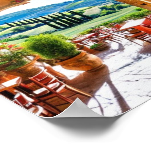 Restaurant in Toscane Wall Art Poster (Hoek)