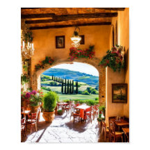 Restaurant in Toscane Wall Art Poster