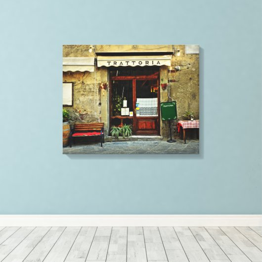 restaurant Italië Canvas Afdruk (Insitu (Houten vloer))