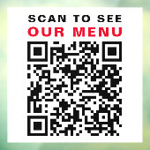Restaurant Kafe QR-code Scanmenu Wit Raamsticker (Vel 3)