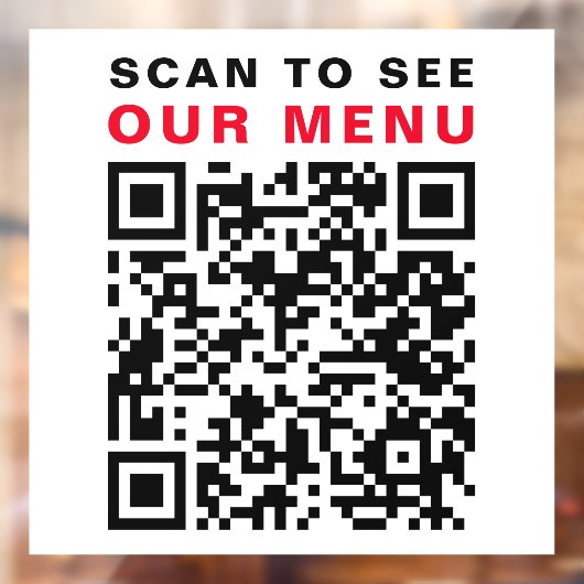 Restaurant Kafe QR-code Scanmenu Wit Raamsticker (Vel 2)