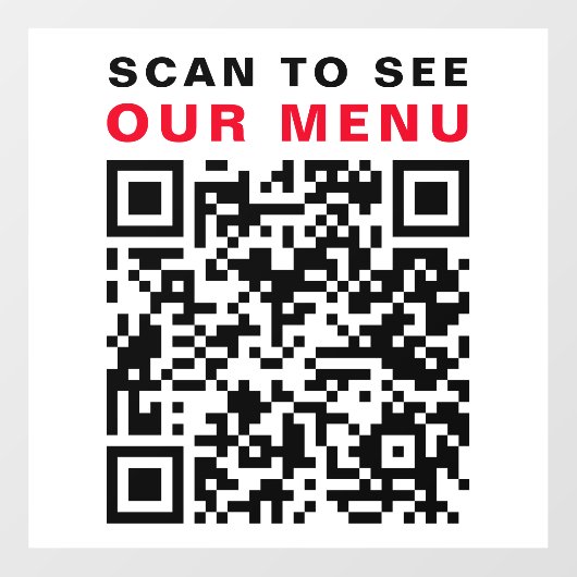 Restaurant Kafe QR-code Scanmenu Wit Raamsticker (Vel)