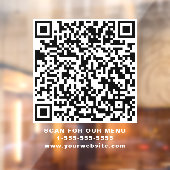 Restaurant Kafe QR Code White Raamsticker (Vel 2)