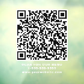 Restaurant Kafe QR Code White Raamsticker (Vel 3)