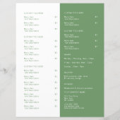 Restaurant keuken catering Logo Olive Green Menu (Achterkant)