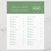 Restaurant keuken catering Logo Olive Green Menu (Voorkant)