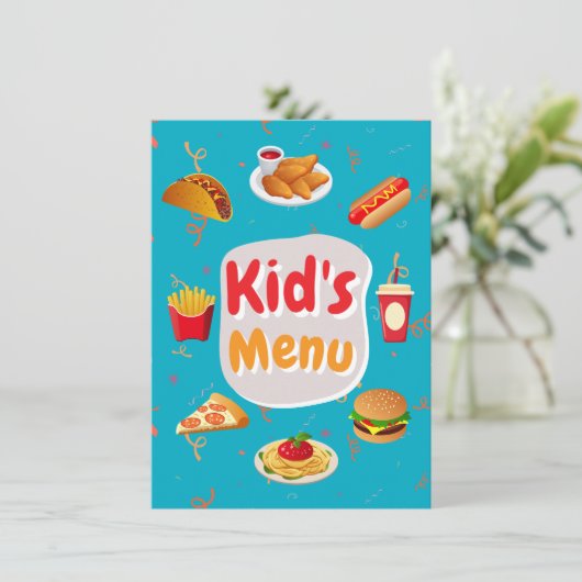 Restaurant Kinder Menu Kaart (Staand voorkant)