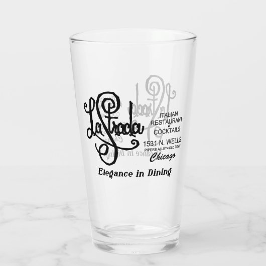 Restaurant La Strada, Oude Stad, Chicago, IL Glas (Achterkant)