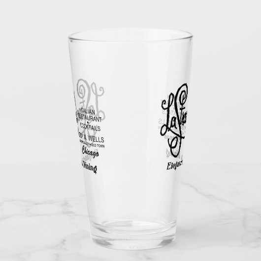 Restaurant La Strada, Oude Stad, Chicago, IL Glas (Links)