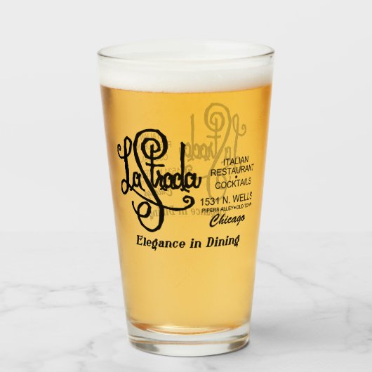 Restaurant La Strada, Oude Stad, Chicago, IL Glas (Voorkant gevuld)