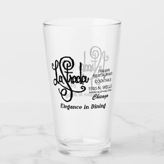 Restaurant La Strada, Oude Stad, Chicago, IL Glas (Voorkant)