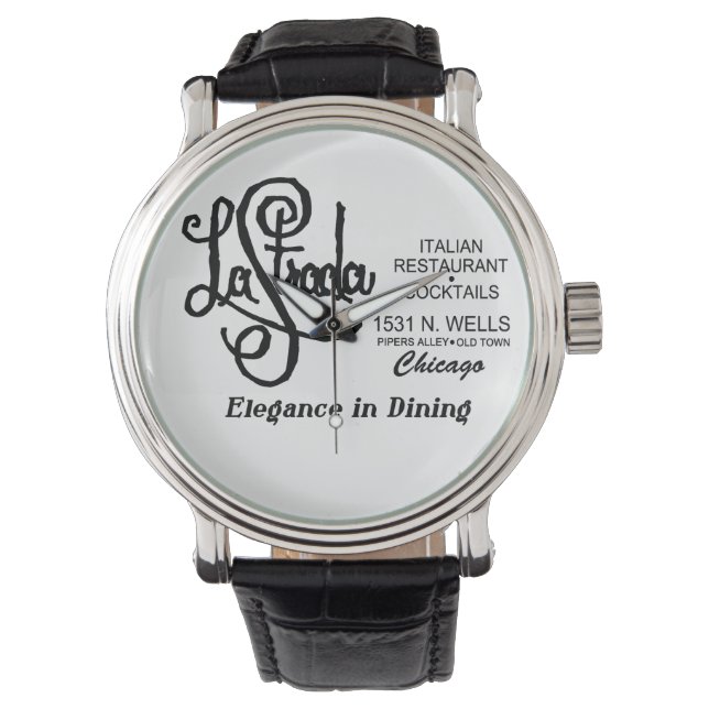 Restaurant La Strada, Oude Stad, Chicago, IL Horloge (Voorkant)