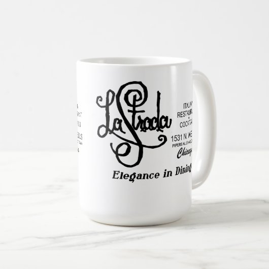 Restaurant La Strada, Oude Stad, Chicago, IL Koffiemok (Voorkant rechts)