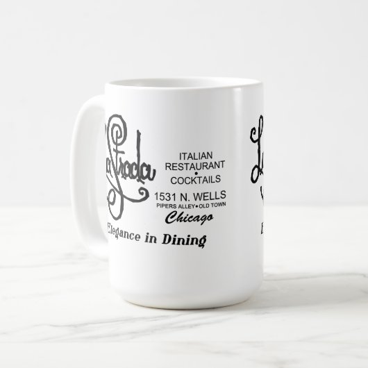 Restaurant La Strada, Oude Stad, Chicago, IL Koffiemok (Voorkant links)