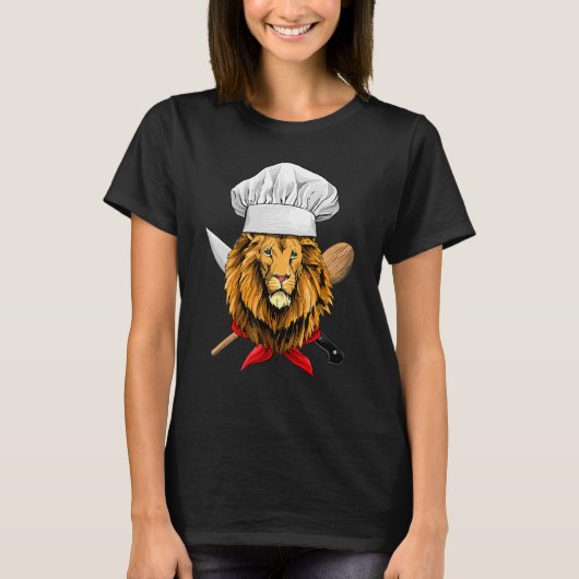 Restaurant Lion Chef Culinary Kitchen Cooking Wil T-shirt (Voorkant)