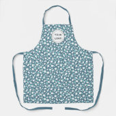 Restaurant Logo Blue White Terrazzo Pattern Chef's Schort (Voorkant)