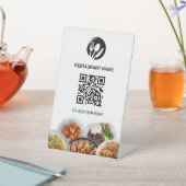 Restaurant Logo Digitaal menu QR Code Pedestal Sig Reclamebord Met Voetstuk (Insitu)