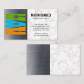 Restaurant-Logo | Metallic marmer Visitekaartje (Voorkant / Achterkant)