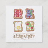 Restaurant logo Waterverf Voedselkaart Vierkante Visitekaartje (Voorkant)