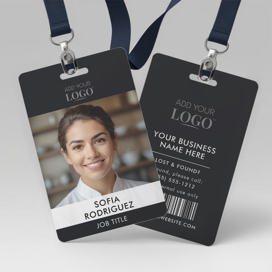 Restaurant Manager Foto Logo Zwarte Badge