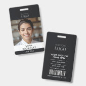 Restaurant Manager Foto Logo Zwarte Badge (Voor- en achterkant)