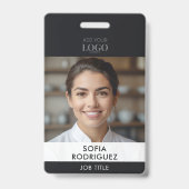 Restaurant Manager Foto Logo Zwarte Badge (Voorzijde)