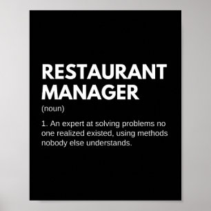 Restaurant Manager Grappige Definitie Poster