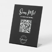 Restaurant Menu Aangepaste QR-code Scan Me Logo Reclamebord Met Voetstuk (Voorkant)
