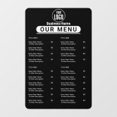 Restaurant Menu | Black Logo Cafe Menu -> Restaura Raamsticker (Vel)