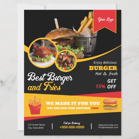 Restaurant Menu Flyer Sjabloon (Voorkant)