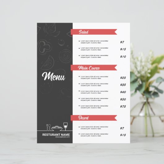 Restaurant Menu Flyer Template (Staand voorkant)