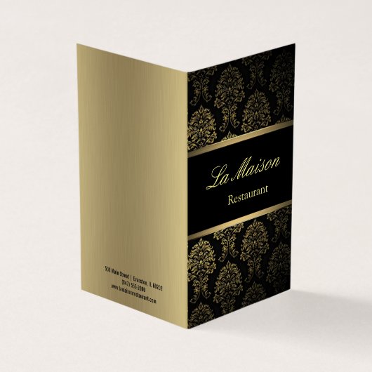 restaurant menu gevouwen visitekaartje (Buitenkant)