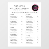 Restaurant Menu | Minimalistisch Logo Catering Caf Raamsticker (Vel)