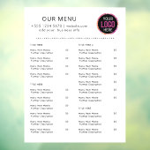 Restaurant Menu | Minimalistisch Logo Catering Caf Raamsticker (Vel 3)