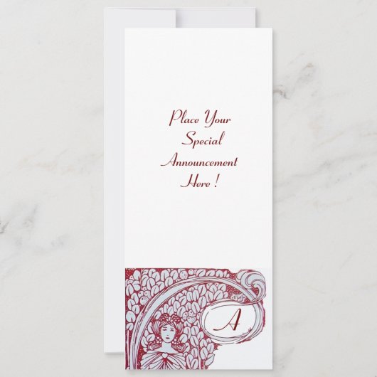 RESTAURANT MENU MONOGRAM ,diner, brunch Kaart (Achterkant)