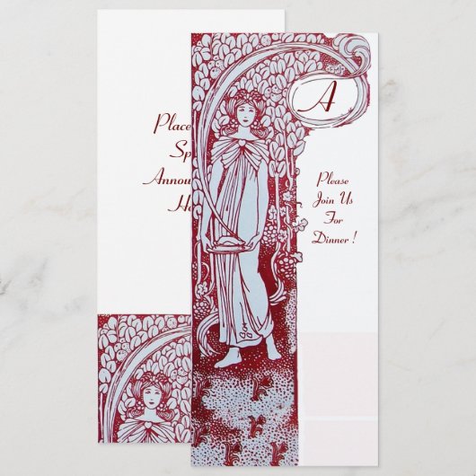 RESTAURANT MENU MONOGRAM ,diner, brunch Kaart (Voorkant / Achterkant)