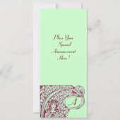 RESTAURANT MENU MONOGRAM Green Brown Dinner, Brunc Kaart (Achterkant)