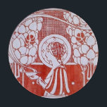 RESTAURANT MENU MONOGRAM Rood Wit Diner, Brunch Snijplank<br><div class="desc">Elegant,  klassiek rood wit Art Nouveau design gemaakt met een  uitwerking</div>