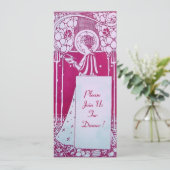 RESTAURANT MENU MONOGRAM Roze Witte Diner,Brunch Kaart (Staand voorkant)