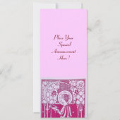 RESTAURANT MENU MONOGRAM Roze Witte Diner,Brunch Kaart (Achterkant)