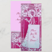 RESTAURANT MENU MONOGRAM Roze Witte Diner,Brunch Kaart (Voorkant / Achterkant)